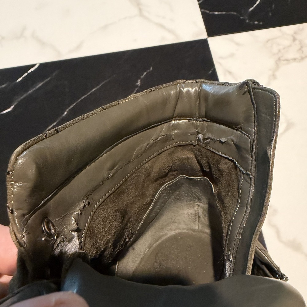 VINCE CAMUTO Womens Maissa Quilted Suede Lace-Up Boots US 7 Gray Military Green - Picture 11 of 12